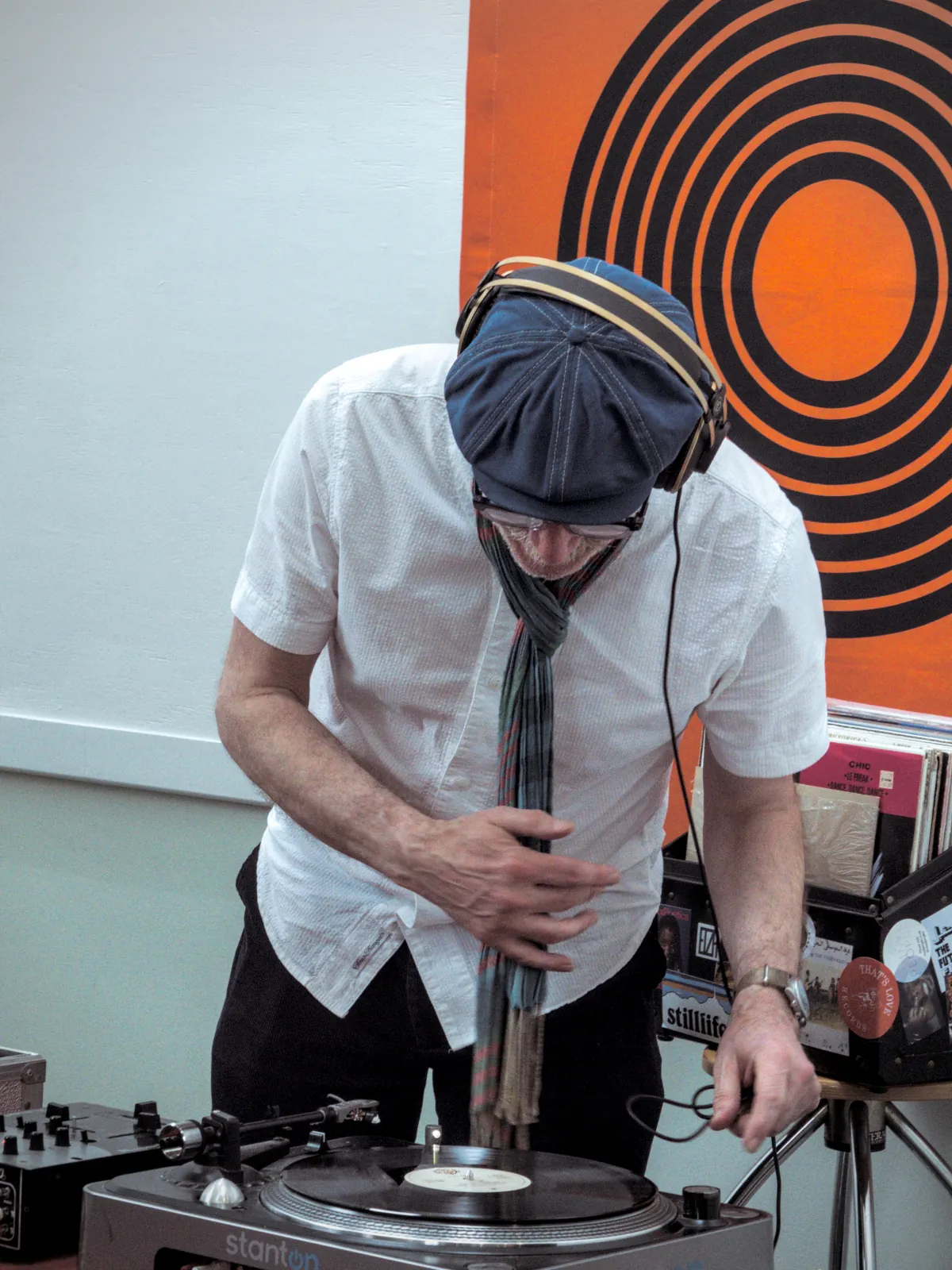 DJ playing records at the Bollington Wine Fair 2026